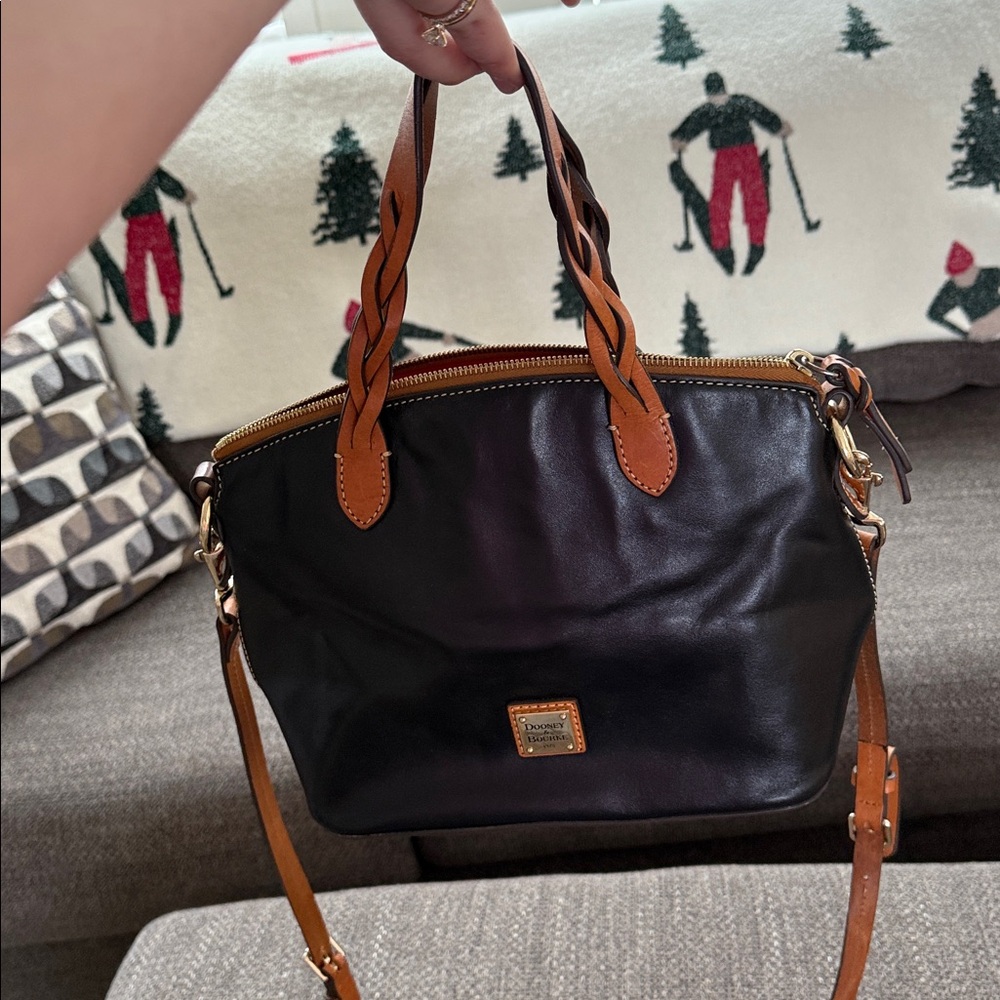 Dooney & Bourke Black and Brown Leather Tote - Picture 6 of 6